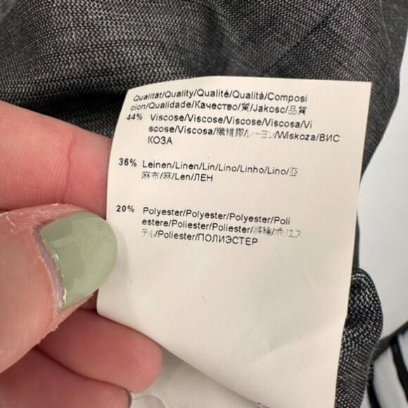 Hugo Boss Womens Linen Blend Cap Sleeve Pleated Sheath Dress Heather Gray Size 6 - Picture 8 of 11